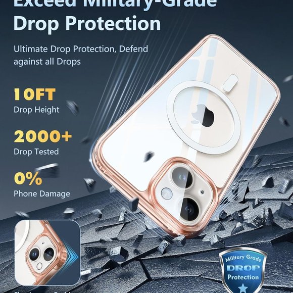 FNTCASE for iPhone 15 Case: Support Magnetic Charging Military Grade Protection - Picture 4 of 7